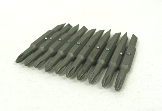 Set of 10 Piece 3" Double-Ended Screwdriver Power Bit Set, Phillips #2