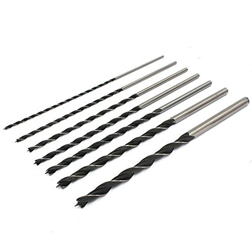 7 Pieces - 12" Extra Long Brad Point Drill Bits 1/8 3/16 1/4 5/16 3/8 1/2 7/16 ½ - 3/8 Shank Fit Dewalt Makita Ryobi Milwaukee Power Drill etc