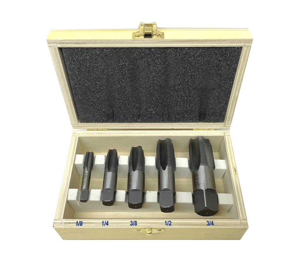 5PC NPT Right Hand Pipe Tap Set Sizes 1/8", 1/4", 3/8", 1/2" and ¾"