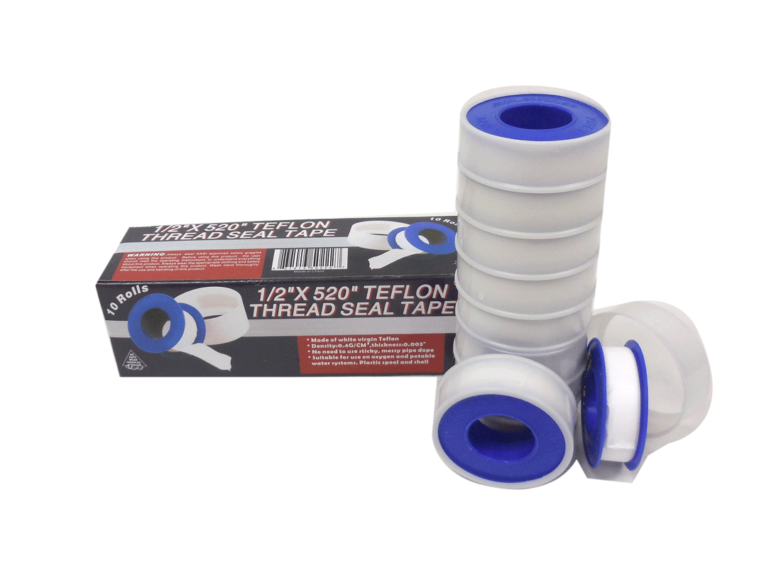 Set of 10 Rolls Teflon Thread Seal Tapes - Plumbing Plumber Plumbers Fitting Sealant Pipe Joint Tape (1/2”W x 520” L)
